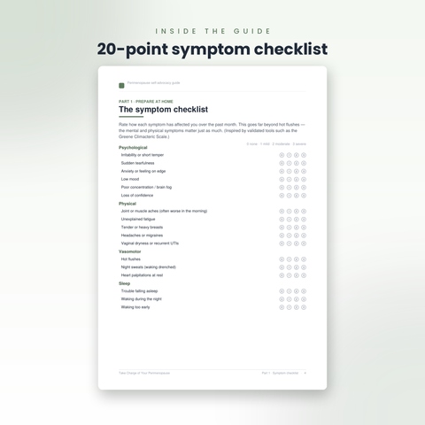 Take Charge of Your Perimenopause – Doctor Visit Preparation Guide & Symptom Tracker