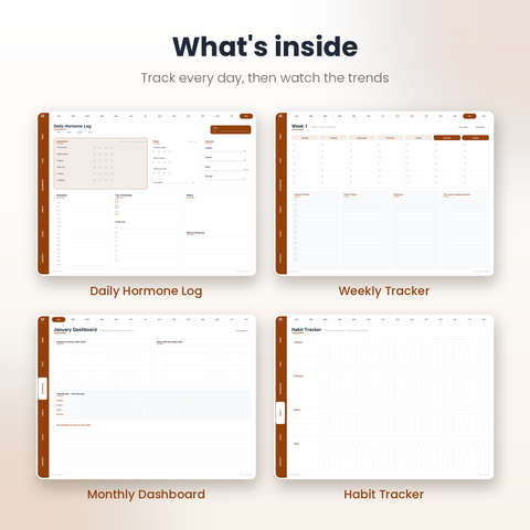 Perimenopause Hormone Tracker – Undated Symptom, Sleep & Lifestyle Journal for GoodNotes & iPad (PDF)
