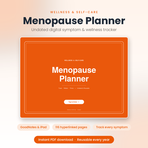 Perimenopause & Menopause Planner – Undated Symptom & Wellness Tracker for GoodNotes & iPad (PDF)